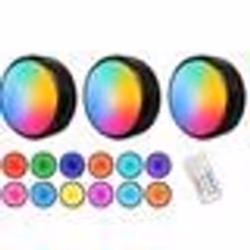 Éclairage LED - INF - Spot LED variateur - 13 couleurs RVB - Télécommande - Paquet de 3