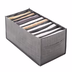 Boîte de rangement - INF - Organisateur de placard - 7 compartiments - Tissu - Gris