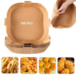 Papier jetable Air Fryer - INF - 100 pcs - Jaune - Protection friteuse - Poignée intégrée