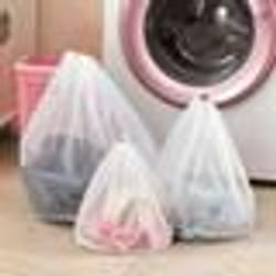 INF Sacs à linge en maille fine paquet de 3 Blanc
