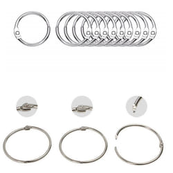 Anneaux de rideau - INF - Circulaires - Métal durable - Argent - 15 mm - 10 pcs