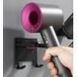 Support pour sèche-cheveux - INF - Noir - Aluminium - Accessoires de salle de bain - Solide et facile à monter