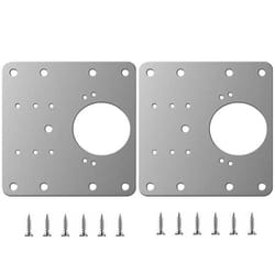 INF Plaque de réparation pour charnières de meubles 9x9 cm en acier inoxydable 2-pack
