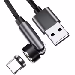 INF Câble de charge magnétique avec adaptateur Type-C Le noir 1 m