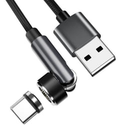 INF Câble de charge magnétique avec adaptateur Type-C Le noir 1 m