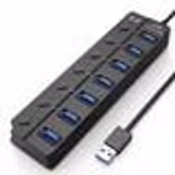INF Hub USB 3.0 5 Gbit/s boutons marche/arrêt individuels à 7 ports