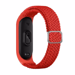 INF Bracelet de montre en nylon pour Xiaomi Mi Band 3/4/5/6/7/NFC Red