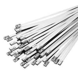 Colliers de serrage en acier inoxydable - INF - Lot de 100 - Argent