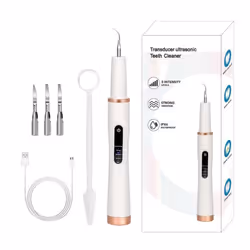 Détartreur à ultrasons - INF - Blanc - 5 modes de nettoyage - 31 000 vibrations/min - 4 têtes de nettoyage