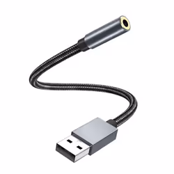 INF Adaptateur audio USB-A vers prise jack 35 mm Gris