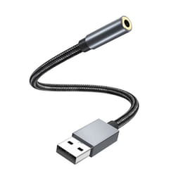 INF Adaptateur audio USB-A vers prise jack 35 mm Gris
