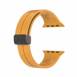 INF Bracelet de montre à absorption magnétique en silicone Yellow Apple Watch 42 mm/44 mm/45 mm/49 mm