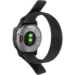 Bracelet de montre en nylon 22 mm pour Garmin Fenix 7/6/5 Samsung Galaxy Watch Le noir