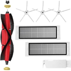 Accessoires pour Robot Aspirateur - INF - Roborock S5/S6 - Kit de 7 pièces - Brosses et filtres - Couleur Rouge