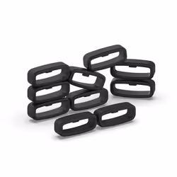Boucle de bracelet de montre - INF - Pack de 10 - Silicone - Noir