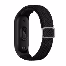 INF Bracelet de montre en nylon pour Xiaomi Mi Band 3/4/5/6/7/NFC Le noir