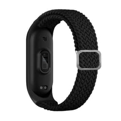 INF Bracelet de montre en nylon pour Xiaomi Mi Band 3/4/5/6/7/NFC Le noir