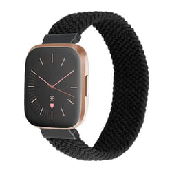 INF Bracelet de montre pour Fitbit Versa 2 Matériau en nylon souple et flexible Le noir S