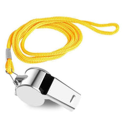 Sifflet en acier inoxydable - INF - Jaune - Fort et clair - Avec cordon - Pour adultes et multisport