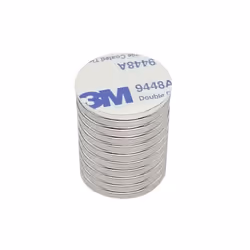 Aimants en néodyme - INF - Paquet de 10 - Super puissants - Support autocollant - Argent 20 x 2 mm