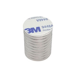 Aimants en néodyme - INF - Paquet de 10 - Super puissants - Support autocollant - Argent 20 x 2 mm