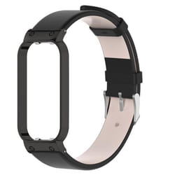 INF Bracelet de montre avec étui en cuir véritable Le noir