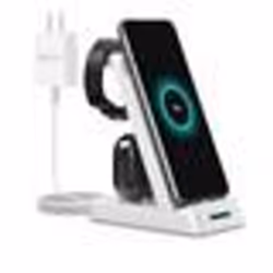 INF Chargeur sans fil 3-en-1 pour téléphone montre intelligente Samsung écouteurs White