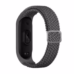 Bracelet de montre - INF - Xiaomi Mi Band 3/4/5/6/7/NFC - Nylon tissé - Gris - Ajustable