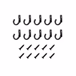 Crochets muraux - INF - Pack de 10 - Métal - Noir - Rustique