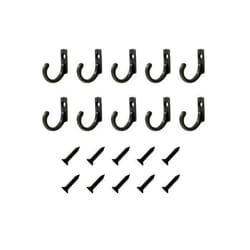 Crochets muraux - INF - Pack de 10 - Métal - Noir - Rustique