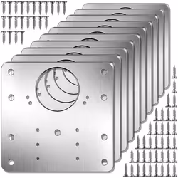 Plaque de réparation pour charnières de meubles - INF - D971 - Acier inoxydable - Silver