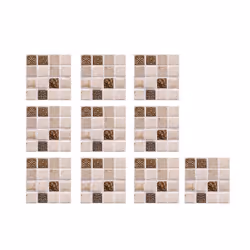 Autocollants imperméables - INF - Mosaïque 3D - 30 pièces - 10x10 cm - Blanc