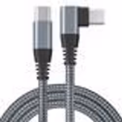 INF Chargeur USB-C avec connecteur coudé Charge rapide 60 W Gris 3 m