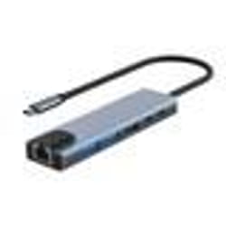 INF Adaptateur USB C vers HDMI 4K INF multiport USB-C USB-A USB-C HDMI RJ45 Gris