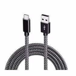 Câble de chargement USB-A vers USB-C - INF - 1 m - Charge rapide 3A - Nylon tressé - Noir