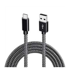 Câble de chargement USB-A vers USB-C - INF - 1 m - Charge rapide 3A - Nylon tressé - Noir