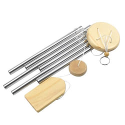 Carillon éolien - INF - 6 tubes - Argent - Décoration jardin - Qualité sonore supérieure