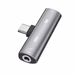 Adaptateur USB-C vers 35 mm - INF - Gris - Écoute de musique - Recharge simultanée - Téléphone mobile