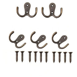 Patères doubles - INF - Vintage - Cuivre - Alliage de zinc - 5 pièces