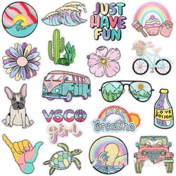 INF Patch de réparation autocollant 18 pièces pour vêtements et pantalons Multicolore