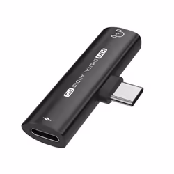 INF Adaptateur USB-C vers 35 mm pour écouteurs et chargeur Le noir