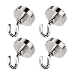 Crochets magnétiques INF pour surfaces magnétiques - Lot de 4 - Argent