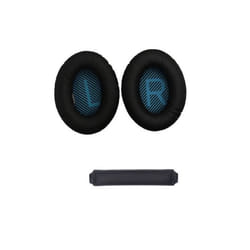 Coussinets doreille et bandeau - INF - Pour Bose QC35/QC25/QC15 - Cuir protéiné - Confort accru - Noir