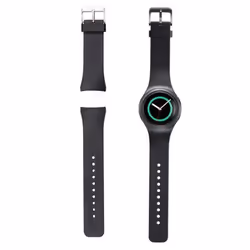 INF Bracelet de montre en silicone pour Samsung Galaxy Gear S2 SM-R730/SM-R720 Le noir