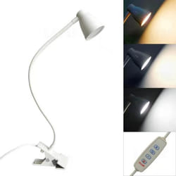Lampe de bureau LED avec pince - INF - 3 modes couleurs - Col de cygne flexible
