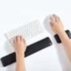 INF Repose-poignet ergonomique en mousse à mémoire de forme pour clavier et souris Noir + Rouge