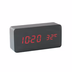 Réveil numérique - INF - LED Rouge - Luminosité automatique - Radio-réveil - Écran réglable