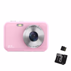 Appareil photo numérique - INF - 44MP - 16x zoom - Écran 24 pouces - Carte 32 Go Rose
