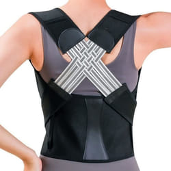 Support dorsal - INF - L - Noir - Correction de posture - Confortable sous les vêtements