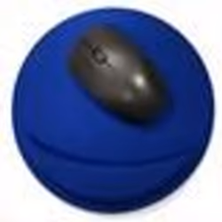 INF Tapis de souris ergonomique avec repose-poignet rond Bleu
